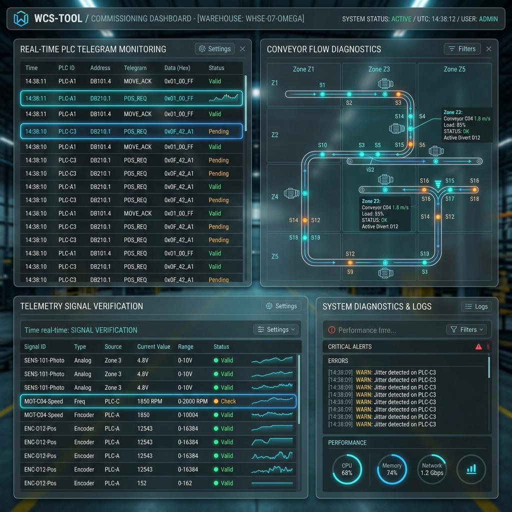 WCS Commissioning & Telemetry Tool Dashboard